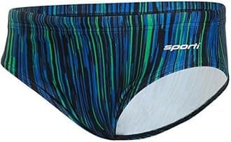 Sporti Boy's Swim Briefs - Printed Pattern, Chlorine Resistant, Quick Dry, UPF 50+ Adjustable Drawstring for Comfortable Fit