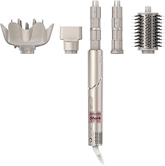 SharkHD435 FlexStyle Air Styling & Drying System, Powerful Hair Blow Dryer & Multi-Styler with Auto-Wrap Curlers, Curl-Defining Diffuser, Oval Brush, & Concentrator Attachment, Stone