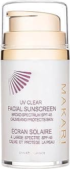 Makari UV Clear Facial Sunscreen Broad spectrum SPF 46 1.69 fl oz. – Sunscreen Protection for Face and Neck, Protects from Harmful UVB and UVA rays, Oil Free Formula for all All Skin types