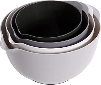 BoxedHome Classic Mixing Bowl Set, BPA Free Plastic, Microwave and Dishwasher Safe (Set of 4, Grey),3.5 quarts