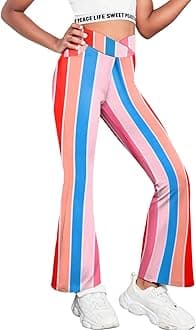 Zaclotre Girls Flare Leggings High Waisted V Crossover Casual Yoga Bell Bottoms with Pockets Pants for Kid