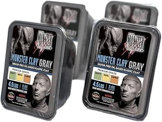 Monster Clay Premium Grade Modeling Clay (Gray - Soft - 18lb case)