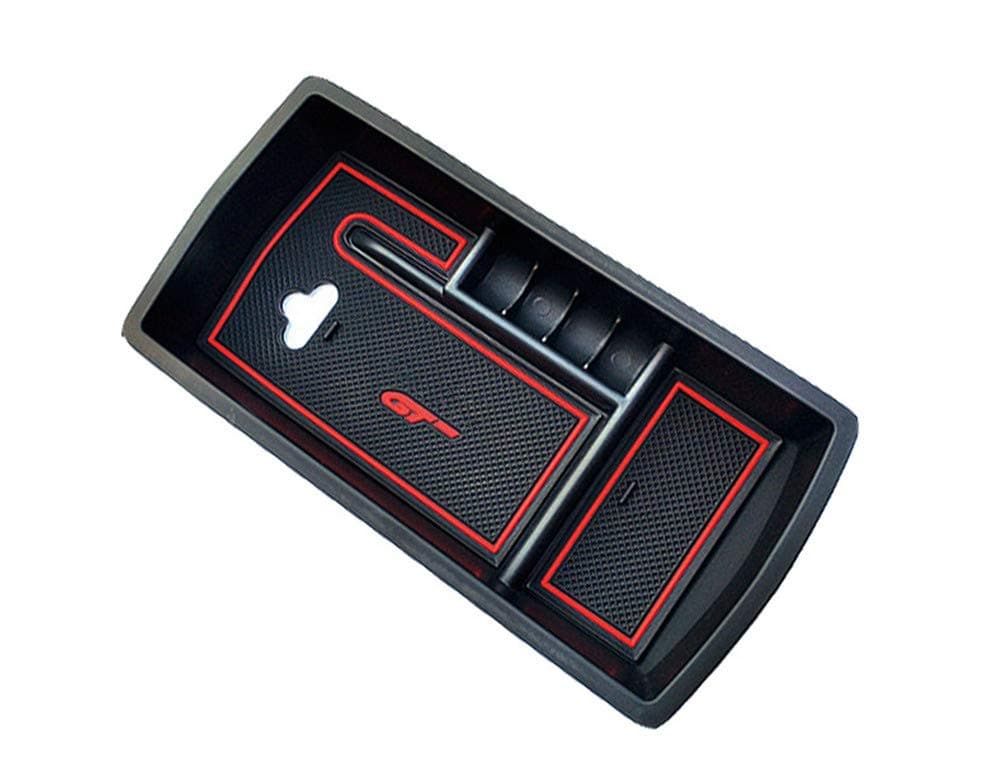 Yueng Black Plastic Interior Armrest Storage Box Holder for Car 1-pack