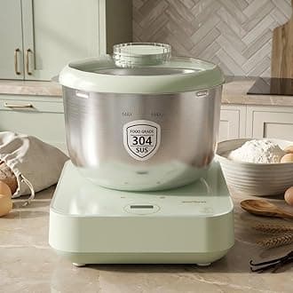 Sunvivi Electric Dough Maker with Weighing Function,5.2QT Dough Mixer with Ferment Function,Household Bread Maker Kitchen Flour Kneading Machine with Stainless Steel Bowl,Face-up Touch Panel
