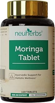 Neuherbs Moringa Tablets 1000mg | Drumstick Leaves Powder Tablets For Energy, Immunity, Digestion & Heart Health With No Artificial Preservatives | 120 Tablets