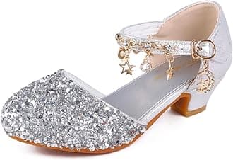 Girls Princess Shoes Toddlers Sequin Sweet Bows Sandals Little Girls Party Pumps Sparkle Wedding Dress Shoes