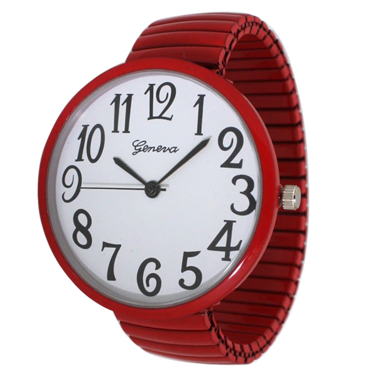 Artist UnknownGeneva Super Large Stretch Watch Clear Number Easy Read (Red)