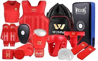 Wesing MMA Set 12pcs Boxing Kit Kickboxing Set Martial Arts Equipment for Men Women Muay Thai Sparring Training Gear