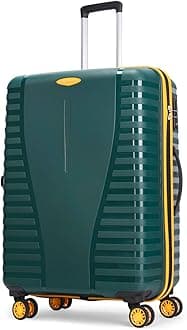 Aristocrat Large Airpro Plus Check-in 76 Cm() 8 Wheels Spinner Trolley Bags for Travel Hard Case Luggage, Lightweight Bag with TSA Lock & Anti-Theft Zipper(Green)