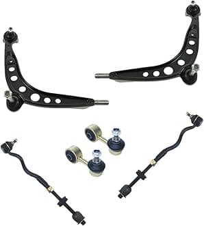 TRQ Front Steering & Suspension Kit Control Arm with Ball Joint Sway Bar Stabilizer Link Tie Rod Assembly Compatible with BMW