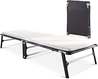 JAY-BE Value Folding Bed with Rebound e-Fibre Mattress, Fabric, Black, Lightweight