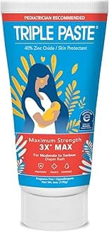 3X Max Diaper Rash Ointment for Baby, Maximum Strength with 40% Zinc Oxide Ointment for Serious Diaper Rash, 6 oz Tube