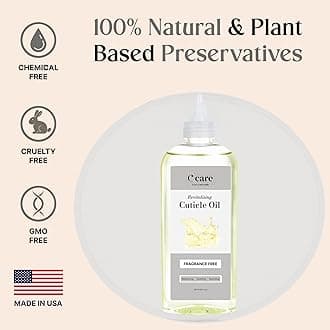 C CARE Fragrance-Free Cuticle Oil For Nails - Repairs Cuticles Overnight - Moisturizes and Strengthens Nails and Cuticles - 8 oz