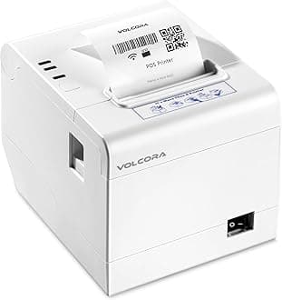 Thermal Receipt Printer, 80mm POS Printer w/Auto Cutter, USB/WiFi Interface for Windows/MAC/Linux, ESC/POS Command Support Cash Drawer, High Speed Kitchen Printer, Wall Mount (White)
