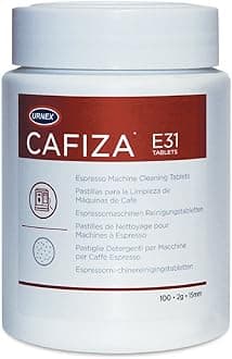 Cafiza E31 Espresso Coffee Machine Cleaning 100 Tablets, White