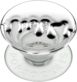 PopSockets Translucent Phone Grip with Expanding Kickstand, PopSockets for Phone, Translucent PopGrip - Chrome Drip SilverCarbon Neutral Certified by SCS Global Services