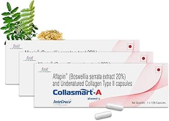 UC-II Undenatured Type 2 Collagen with Plant Extract - Aflapin (Boswellia Serrata)|30 Mini Capsules (Pack of 3) | 20mg Advanced Health Supplement for Men and Women, 20 grams