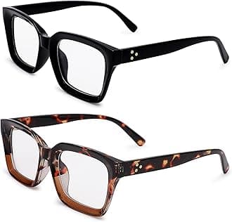 Classic Non-prescription Clear Lens Eyeglasses for Women Thick Square Frame Eyewear