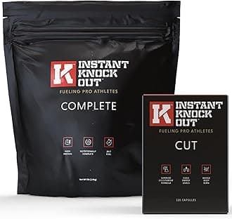 Instant Knockout Complete Weight Loss, Muscle Growth and Repair Bundle - Fat Burner with High Protein Complete Meal Replacement Shake