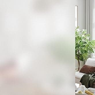 HIDBEA Frosted Window Privacy Film Non-Adhesive, Reusable Window Glass Films Heat Control Self Static Cling Removable Window Stickers for Home Office Living Room (Frosted, 55.1 Inch x 32.8 Feet)