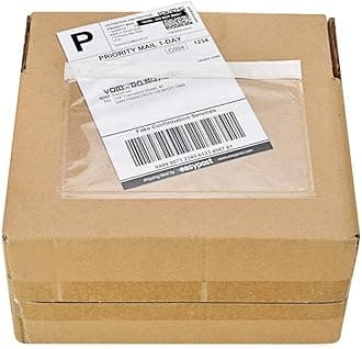 9527 Product 7.5" x 5.5" Clear Adhesive Top Loading Packing List/Shipping Label Envelopes (500 Pack)