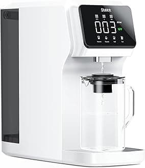 Stokk T1 UV Countertop Reverse Osmosis Water Filter, Carafe Alkaline Boost, 6-Stage RO Filtration System, Reduce TDS PFAS, Large Size (White)