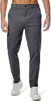 JMIERR Men's Chino Pants Casual Stretch Waist Tapered Trousers with Pockets