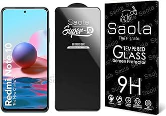 Saola Hd+ Oleophobic Tempered Glass Screen Protector For Redmi Note 10 Smartphone(Pack Of 1)With Free Installation Kit. Full Screen Protector-6.43 Inch