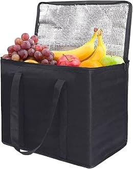 Cooler Bag, 35L Insulated Food Carrier, 1.5H Temperature Control, Keeps Your Food Hot or Cold, Large Capacity, Strong Weight-Bearing, Zipper Closure, for Picnics, Camping, Catering, Beach Days