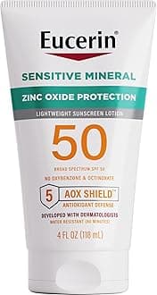 Sun Sensitive Mineral Sunscreen Lotion SPF 50 with Zinc Oxide Protection, Hypoallergenic Sunscreen for Sensitive Skin, Oxybenzone and Octinoxate Free, 4 Fl Oz Tube
