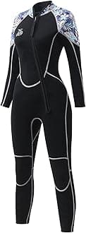 Womens Full Body Wetsuit 3mm - Neoprene Diving Suits Front Zip Dive Skin for Diving Snorkeling Surfing Swimming