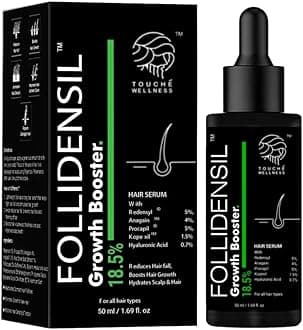 Touche Wellness Follidensil Growth Booster Hair Serum 18.5% | 5% Redensyl, 5% Procapil, 4% Anagain & 1.5% Kopexil | Controls Hairfall, Increases Hair Growth & Hair Density | For Men & Women