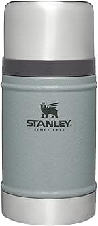 Stanley Classic Legendary Large Food Jar 24 oz | Vacuum Insulated Food Container | Wide Mouth Screw On Lid | Packable for Travel | Stainless Steel & Leakproof Lid | Hammertone Silver