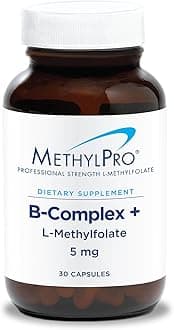 MethylPro B Complex + L-Methylfolate 5 mg - Bioavailable Methylated Vitamin Blend - Supports Energy and Stress - Vegetarian & Hypoallergenic - 30 Servings - 30 Capsules