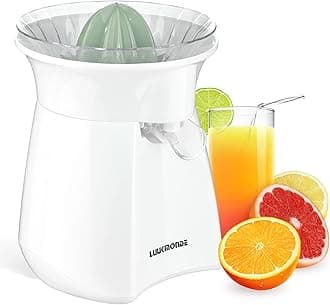 LUUKMONDE Electric Citrus Juicer with Lockable Spout - Electric Lemon Squeezer & Orange Juicer with Powerful Motor - Ideal for Orange, Lemon, Lime, and Grapefruit - D-8016A, White