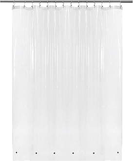 Barossa Design Clear Shower Curtain Liner 82 Width by 74 Height with Free Hooks - 6 Bottom Magnets, Waterproof PEVA, 12 Metal Grommets Curtain PEVA, 82x74