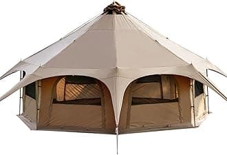 SUYUDD Luxury Yurt Tent 8~10 Person Glamping Bell Tent with Spacious Interior, Canvas Tent with Stove Jack Breathable Waterproof Outdoor Family Camping Tent