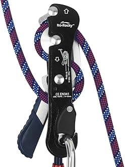 Climbing Stop Descender Rappelling Anti-Panic Belay Devices for 9-12mm Rope Rescue Equipment Hand Controls Desingned