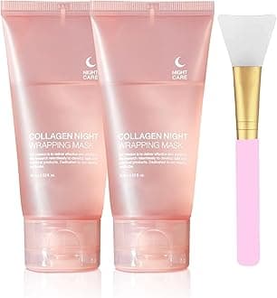 2 Pcs Collagen Night Wrapping Mask,Hydrates and Tightens Skin Reduces Sagging Bio Collagen Sleeping Mask.