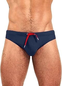 MIZOKMen's Swimwear Bikini Swimming Briefs Drawstring Swimsuits Board Surf Shorts Trunks