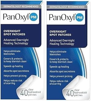 PM Overnight Spot Patches, Advanced Hydrocolloid Healing Technology, Fragrance Free, 40 Count - Pack of 2