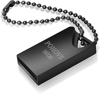 USB Flash Drive 32GB, Mini Memory Stick 32 GB Portable Pen Drive 32GB Waterproof USB Stick With Key Ring for PC Laptop Computers Tablet etc -Black