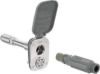 Aquor House Hydrant V2+ Frost Free Outdoor Faucet, Anti Siphon Valve with Quick Connect, Frost Proof Flush Wall Hose Bib, 6 inch Stem, 7-9/16 inch Install Depth, Slate Gray