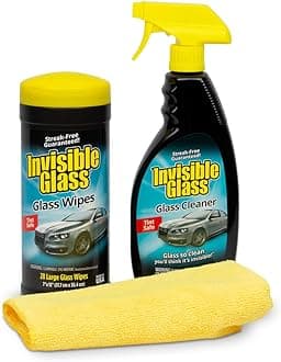 Invisible Glass 99611 3-Piece Auto Glass Cleaning Kit Includes Premium Glass Cleaner Spray, Wipes and (1) Microfiber Towel for Streak-Free Auto Glass Windows, Windshields & Mirrors