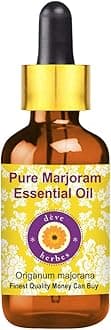 Deve Herbes Marjoram Essential Oil (Origanum majorana) with Glass Dropper Pure | Non-Sticky | Non-greasy | Lightweight | Men & Women | All Skin Types | Steam Distilled 30ml