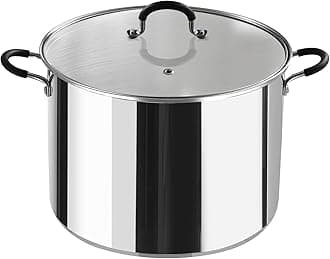 Cook N Home NC-00335 20 Stainless Steel Saucepot with Lid Quart Stockpot, Qt, Silver