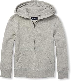 The Children's PlaceBoys' Uniform Zip Up Hoodie, Smokeb10, 5-6