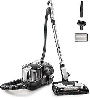 KenmoreDC5070 500 Series Bagless Canister Vacuum with Hair Eliminator Brushroll，2-Motor Cyclonic Technology, HEPA Filtration & 24' Auto Cord Rewind for Pet, Carpets, Hard Floors, Stairs, White