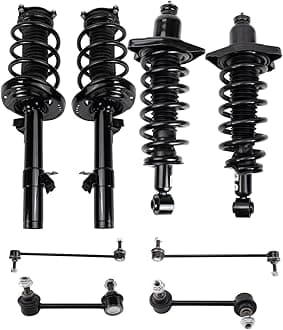 TRQ Front and Rear Suspension Kit Complete Strut & Coil Spring Assembly Shock & Spring Strut Assembly Sway Bar Stabilizer Link Compatible with 2016-2022 Honda Pilot
