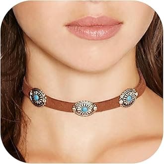 Boho Choker Necklaces for Women Boho Layered Necklaces Black Chokers for Women Coin Pendant Long Necklaces Jewelry for Girls